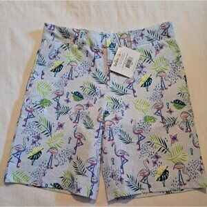 Turtles & Tees boys size XL Will Shorts Flamingo Club Blue waves, NWT
